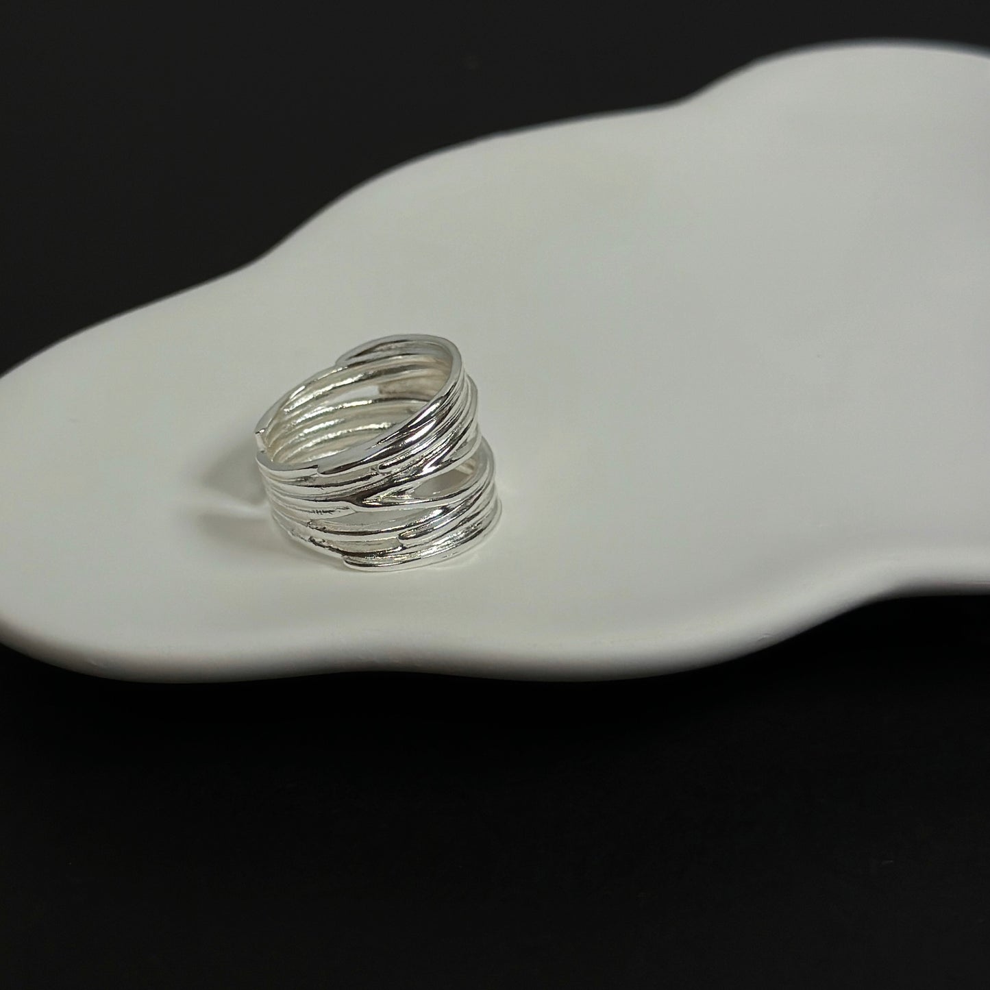 925解構纏繞絲線戒