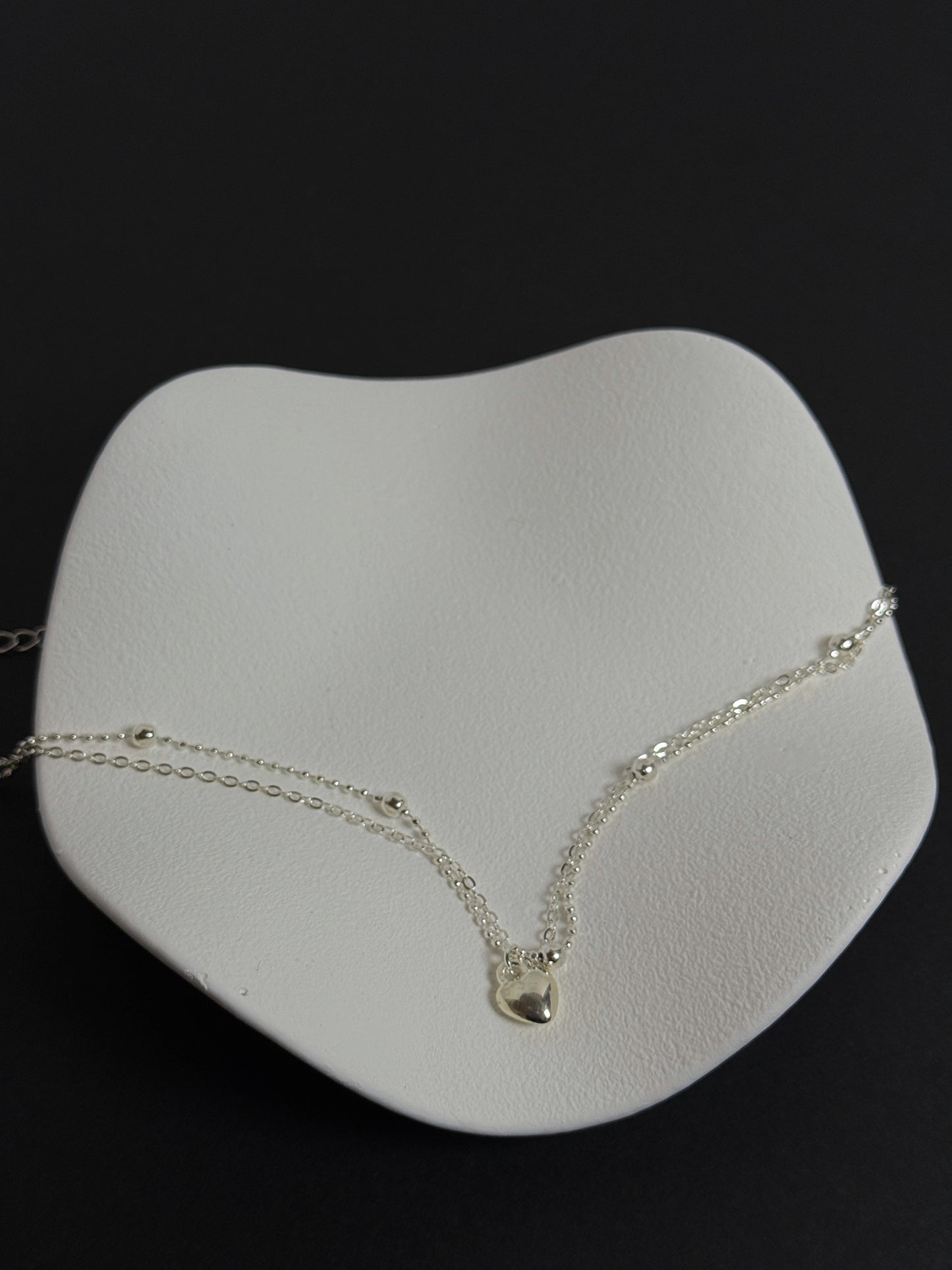 S925雙層愛心細鍊