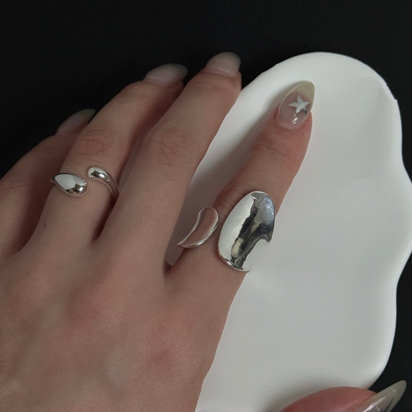 925 不規則開口戒指