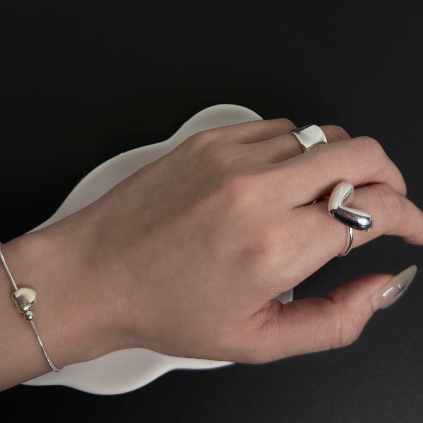 925 立體愛心戒指