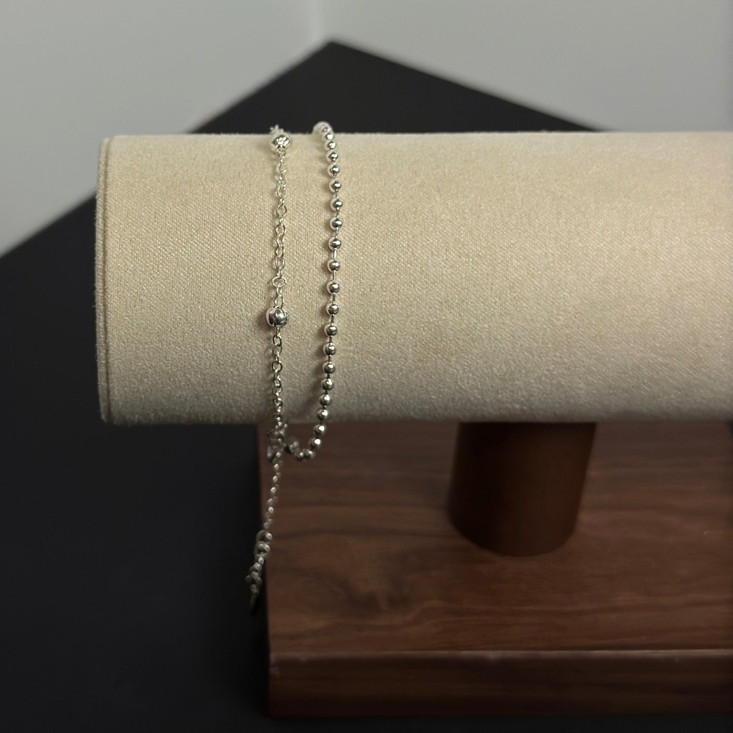 925雙層拼接碎銀珠手鍊