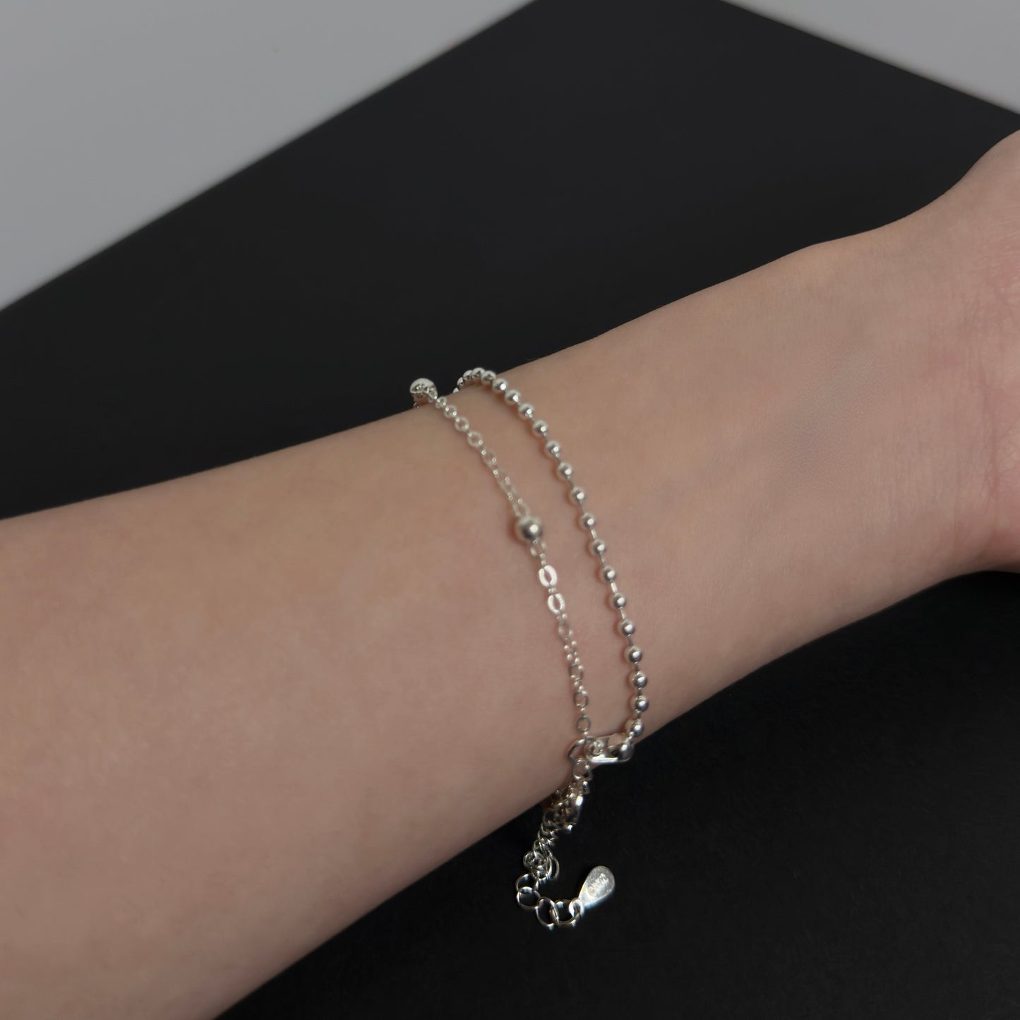 925雙層拼接碎銀珠手鍊