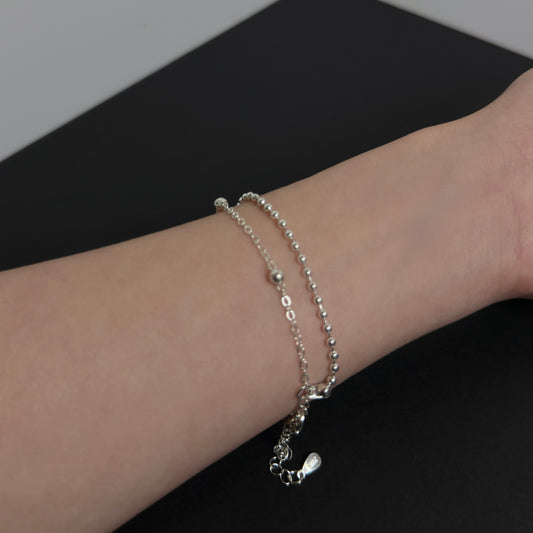 925雙層拼接碎銀珠手鍊