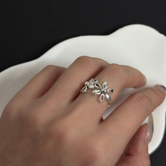 925 鏤空小雛菊戒指