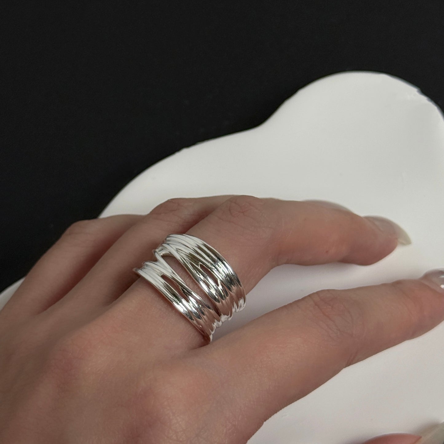 925解構纏繞絲線戒