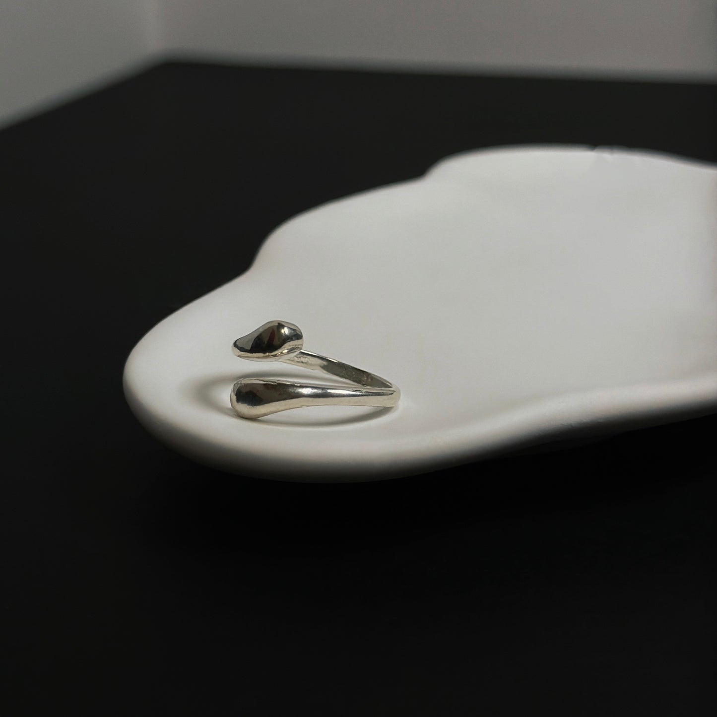 925啞光水滴戒指