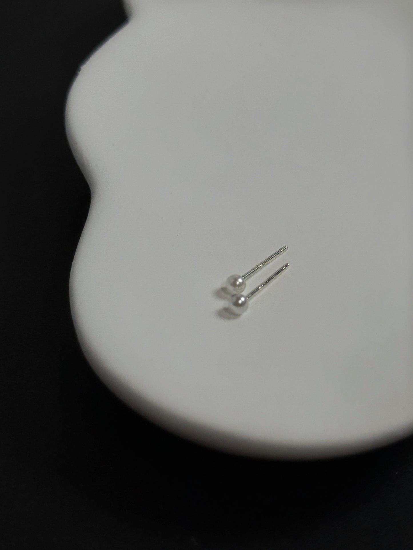 S925 3mm微珍珠耳釘