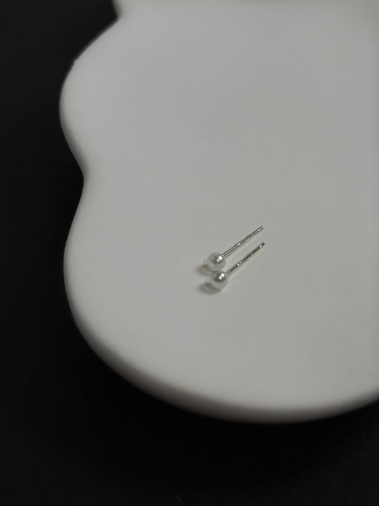 S925 3mm微珍珠耳釘
