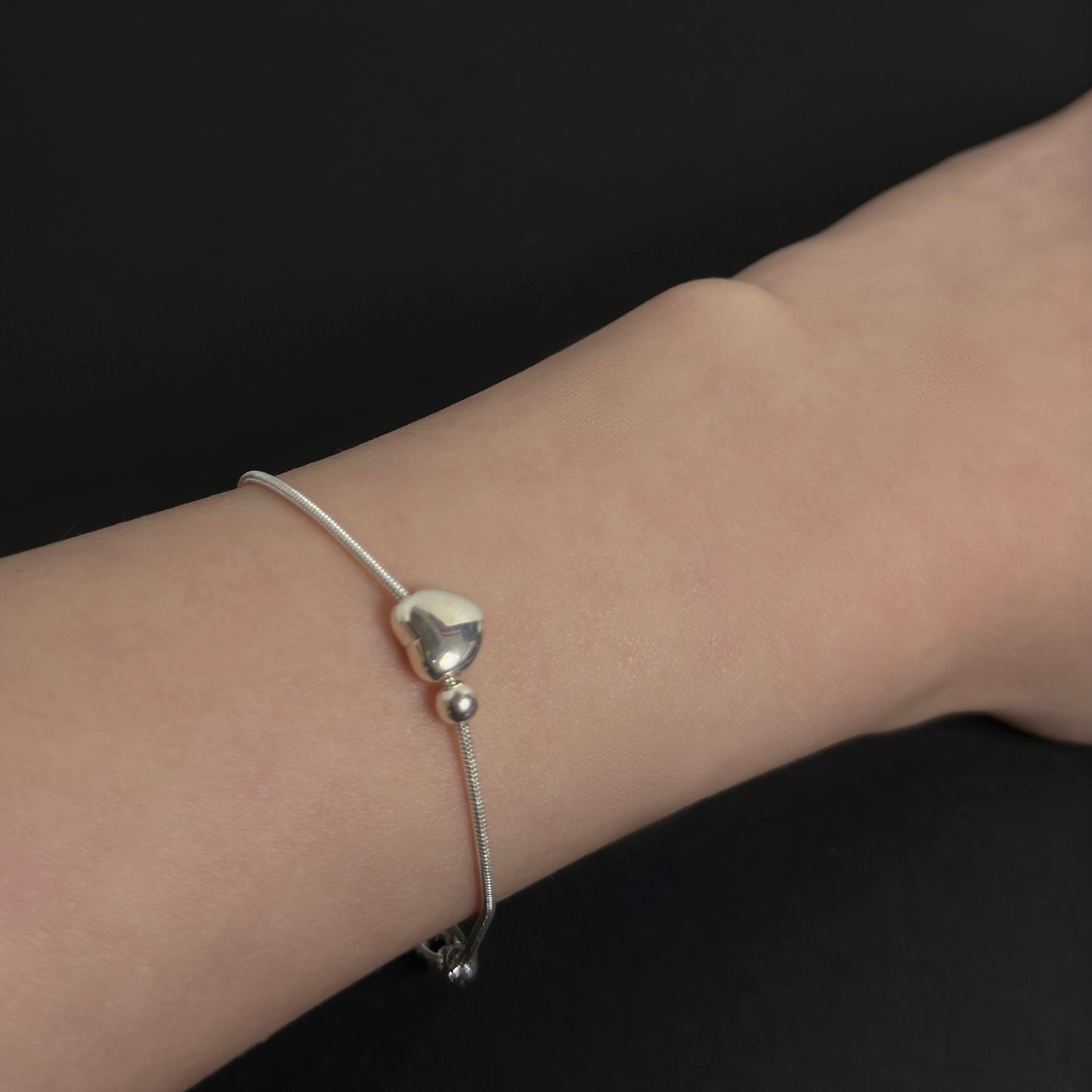 925 立體愛心腕鍊