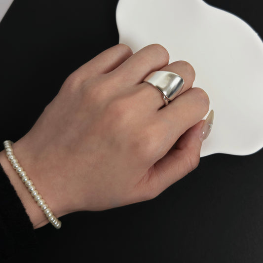 925霧面幾何包覆戒