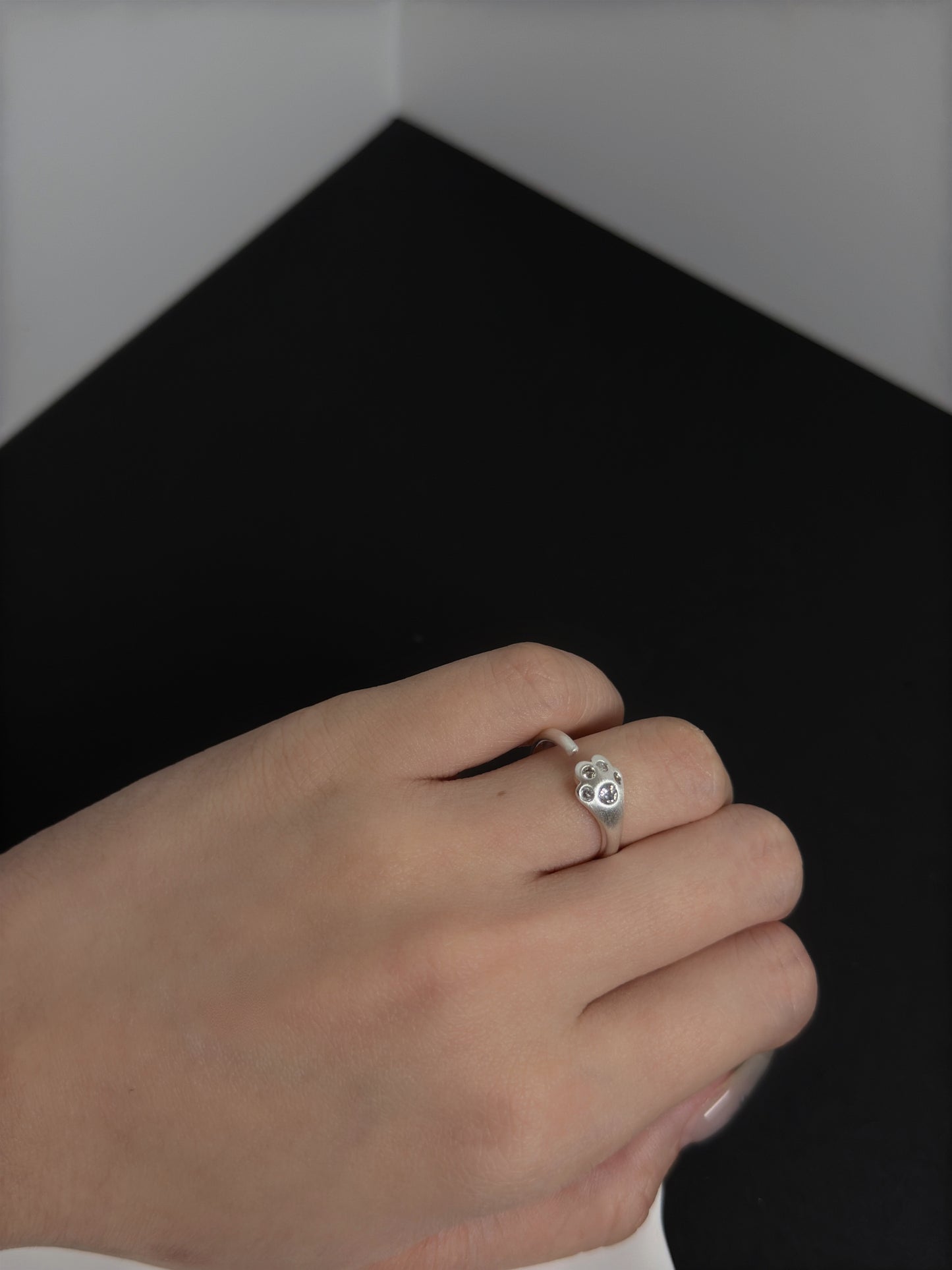 925萌系貓爪鋯石戒指