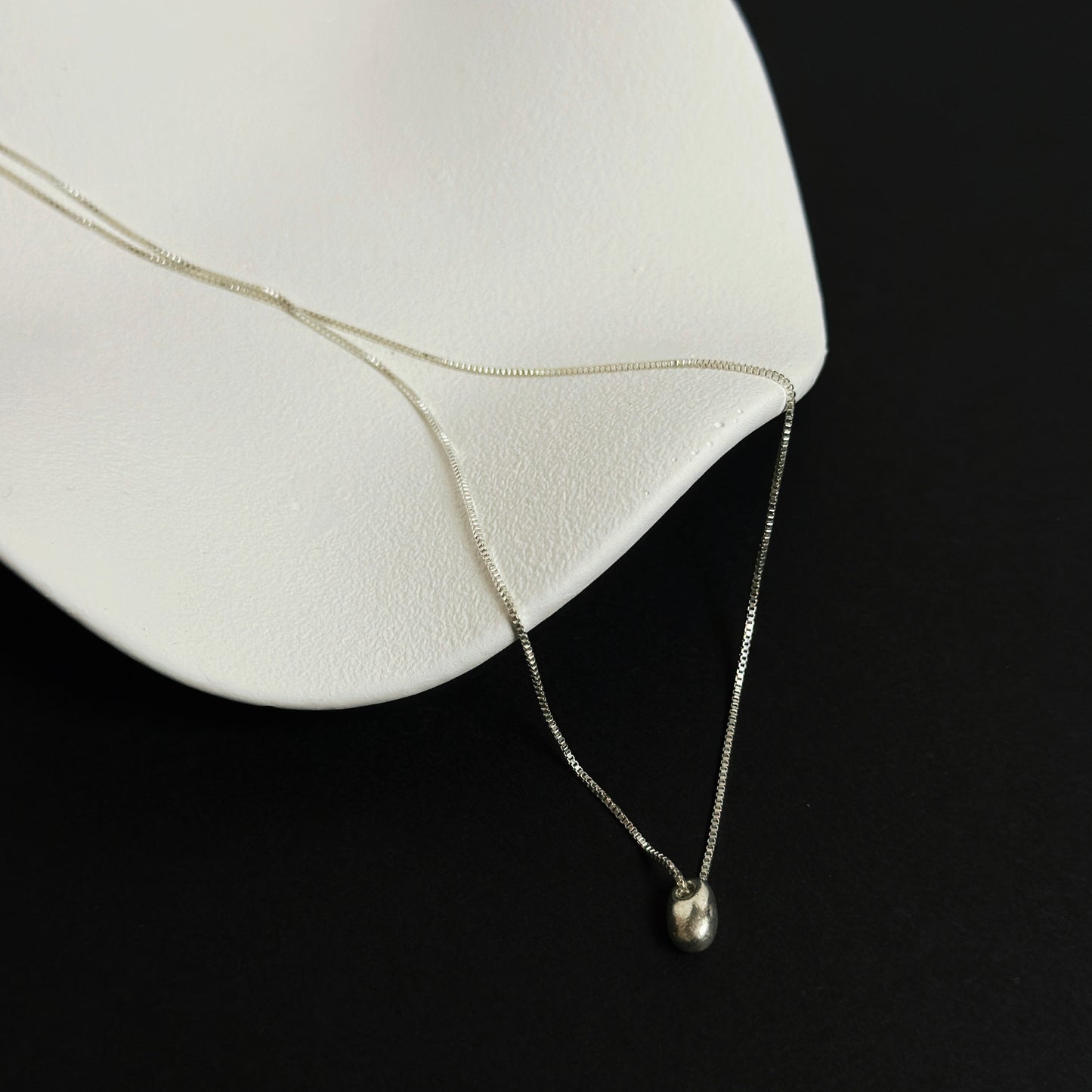 純銀橢圓鎖骨項鍊