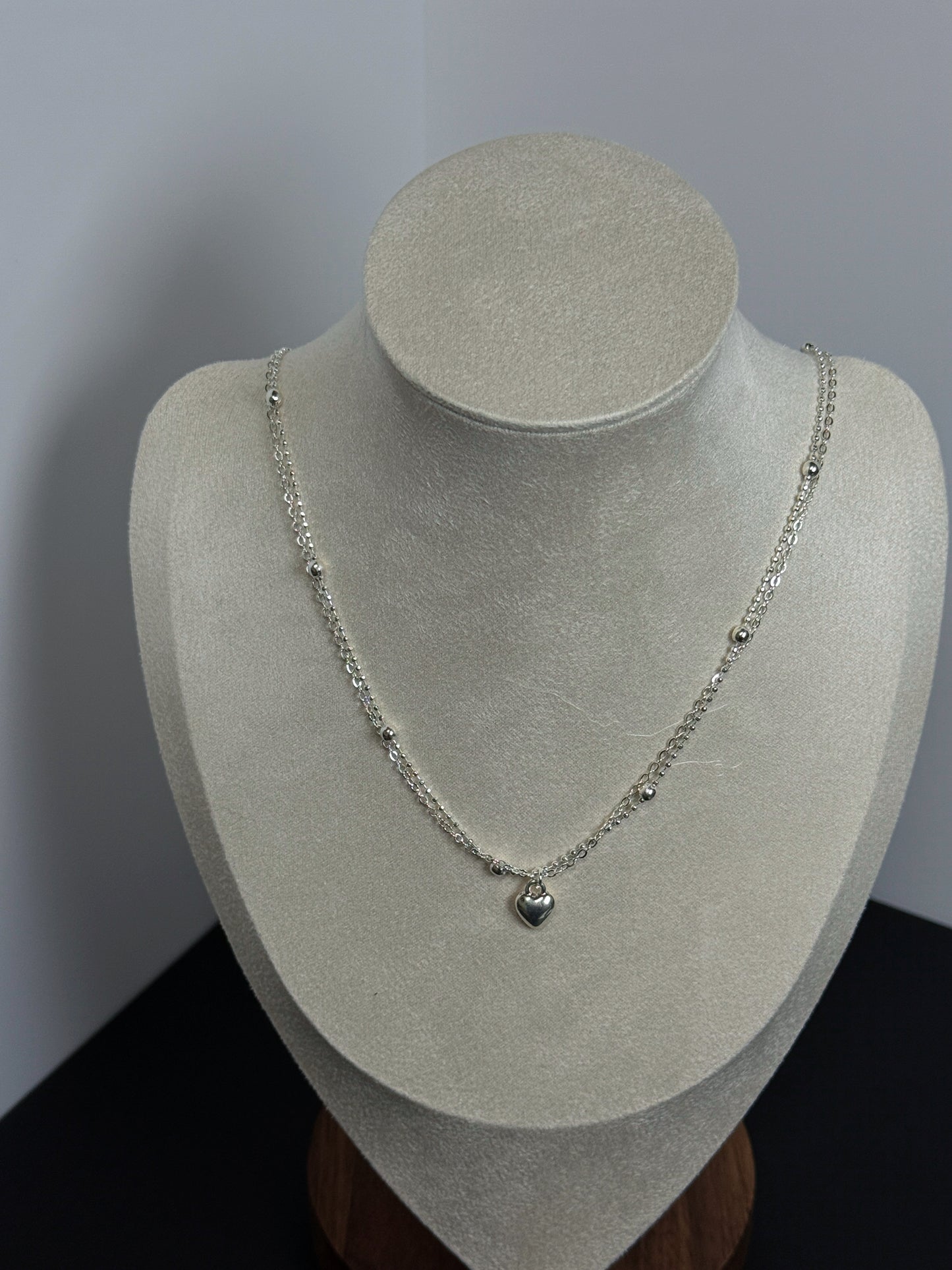 S925雙層愛心細鍊