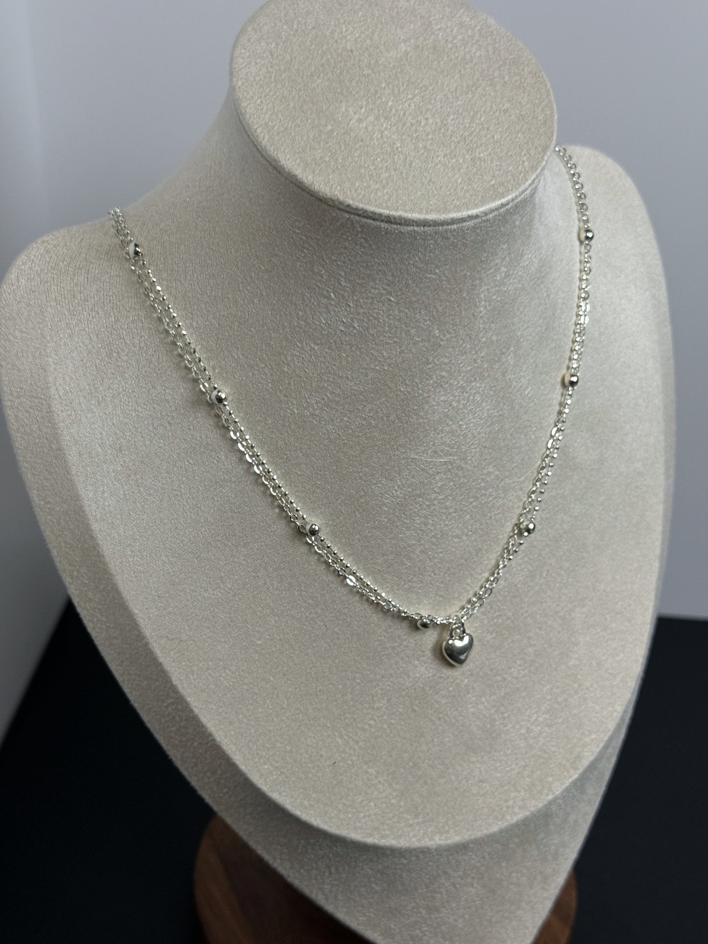 S925雙層愛心細鍊