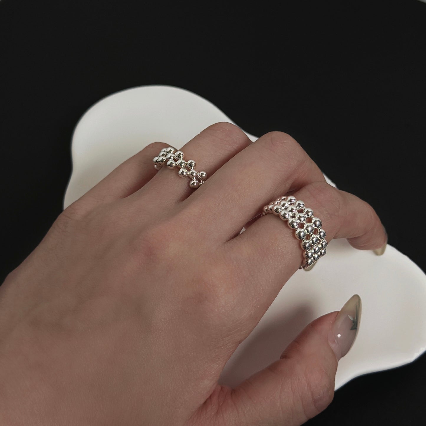 925多層圓珠開口戒指