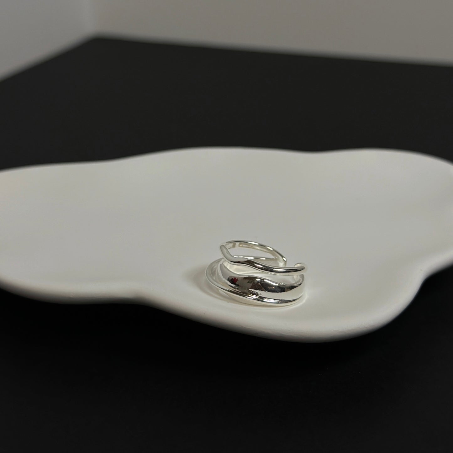 925 三層不規則流線戒指