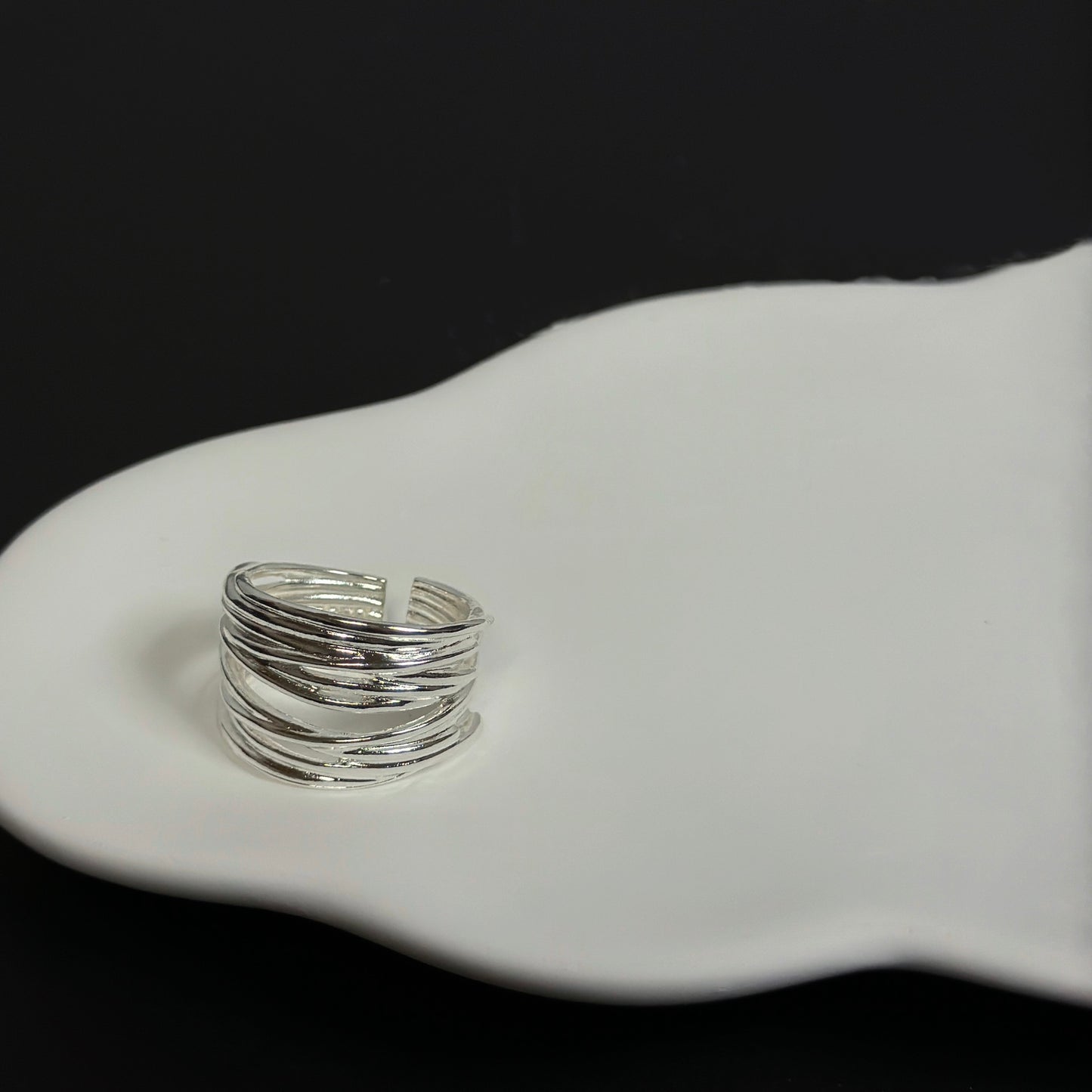 925解構纏繞絲線戒