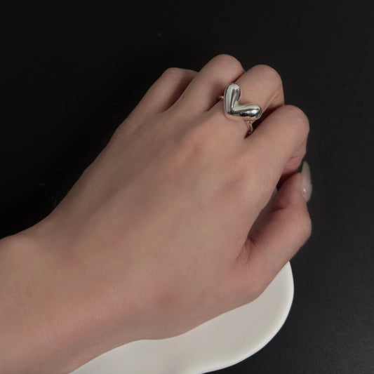 925 立體愛心戒指