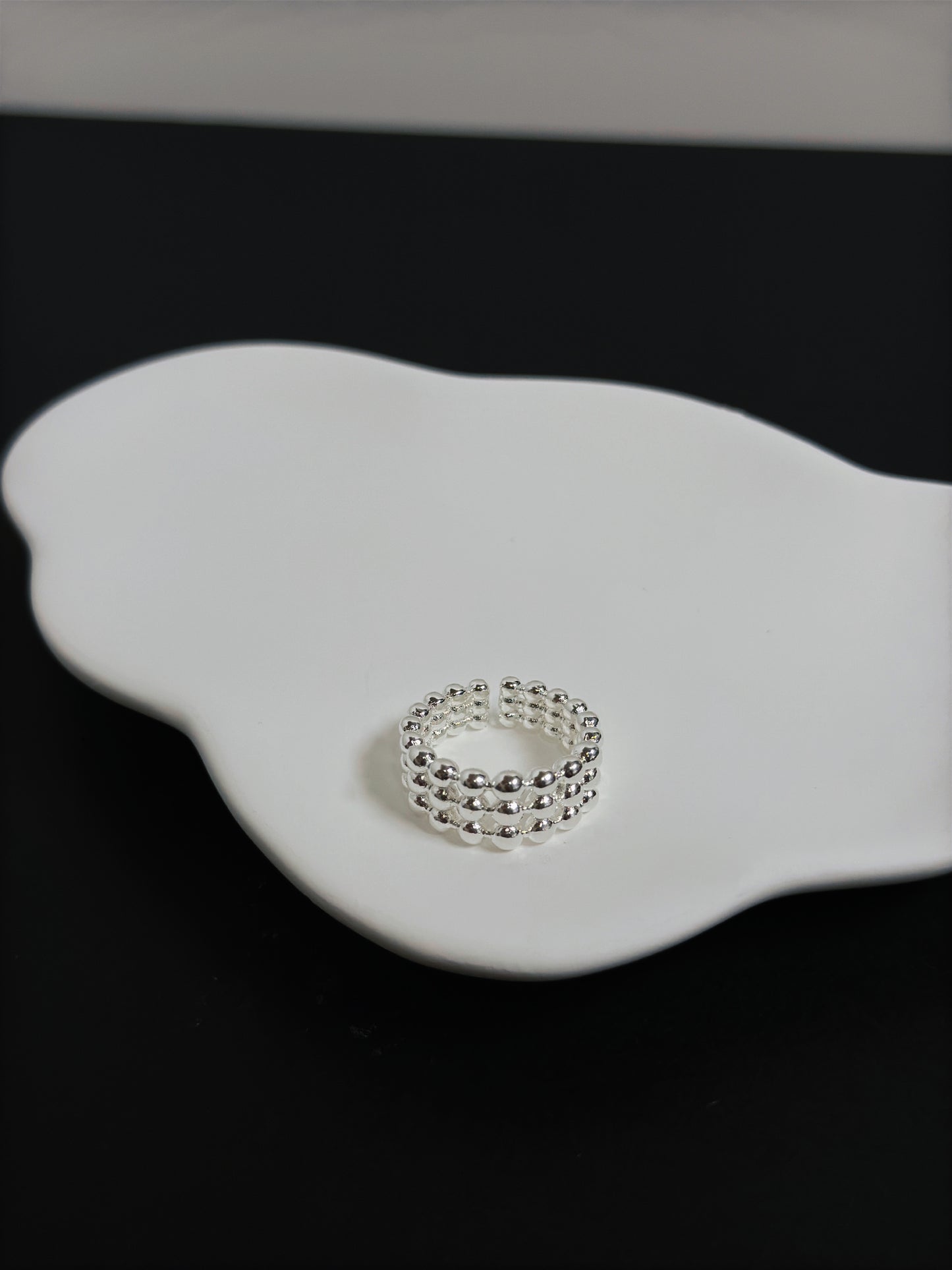 925多層圓珠開口戒指