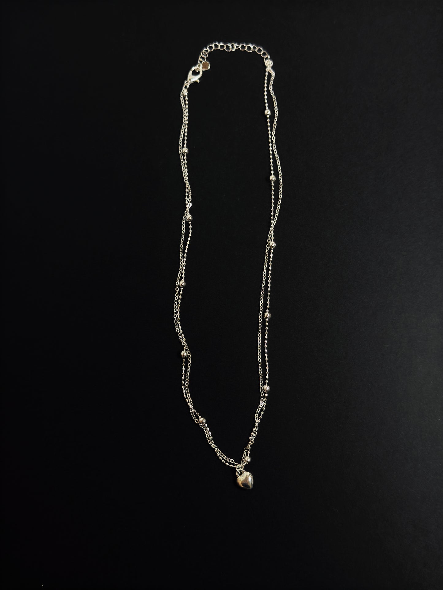 S925雙層愛心細鍊