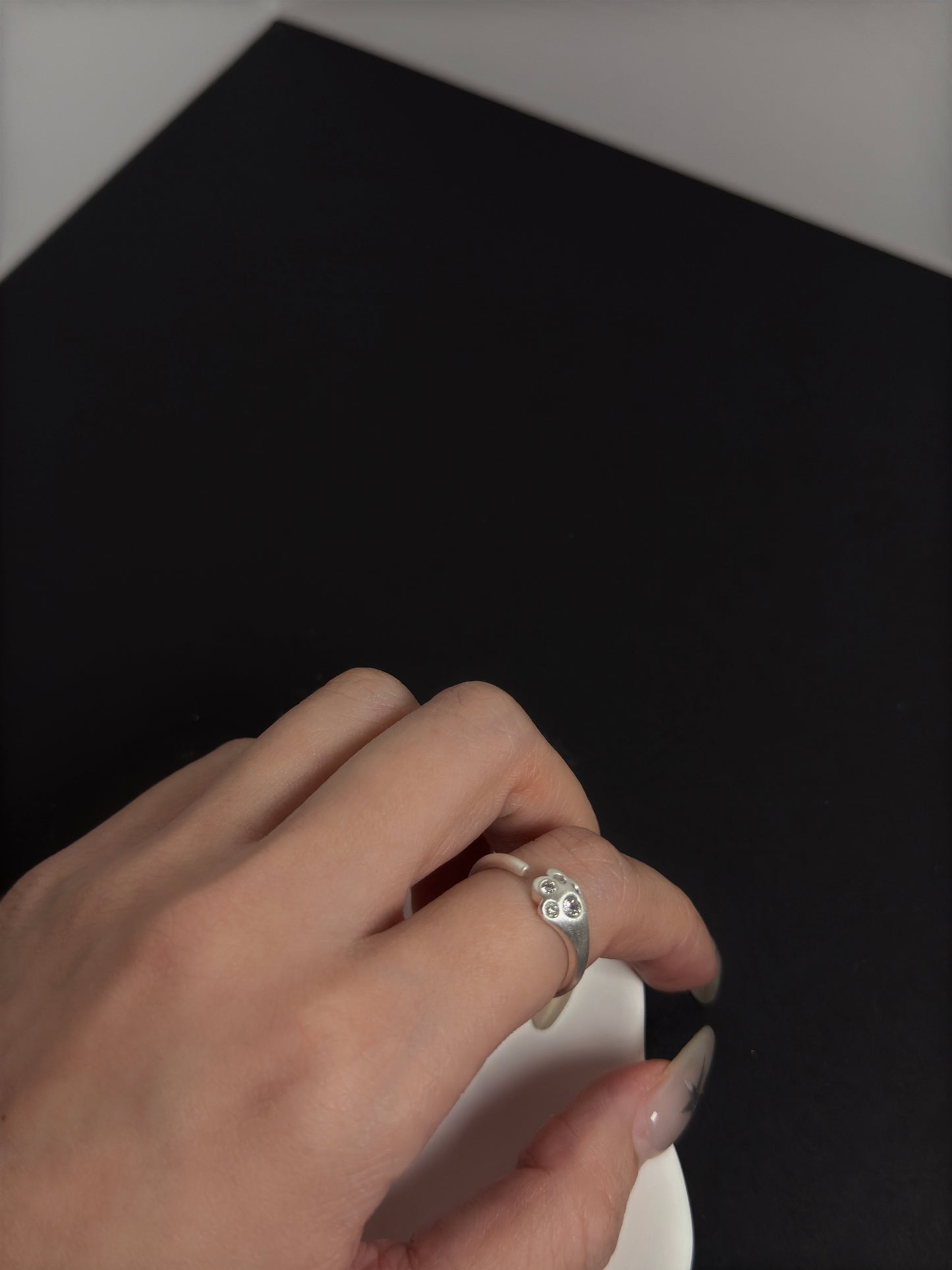 925萌系貓爪鋯石戒指