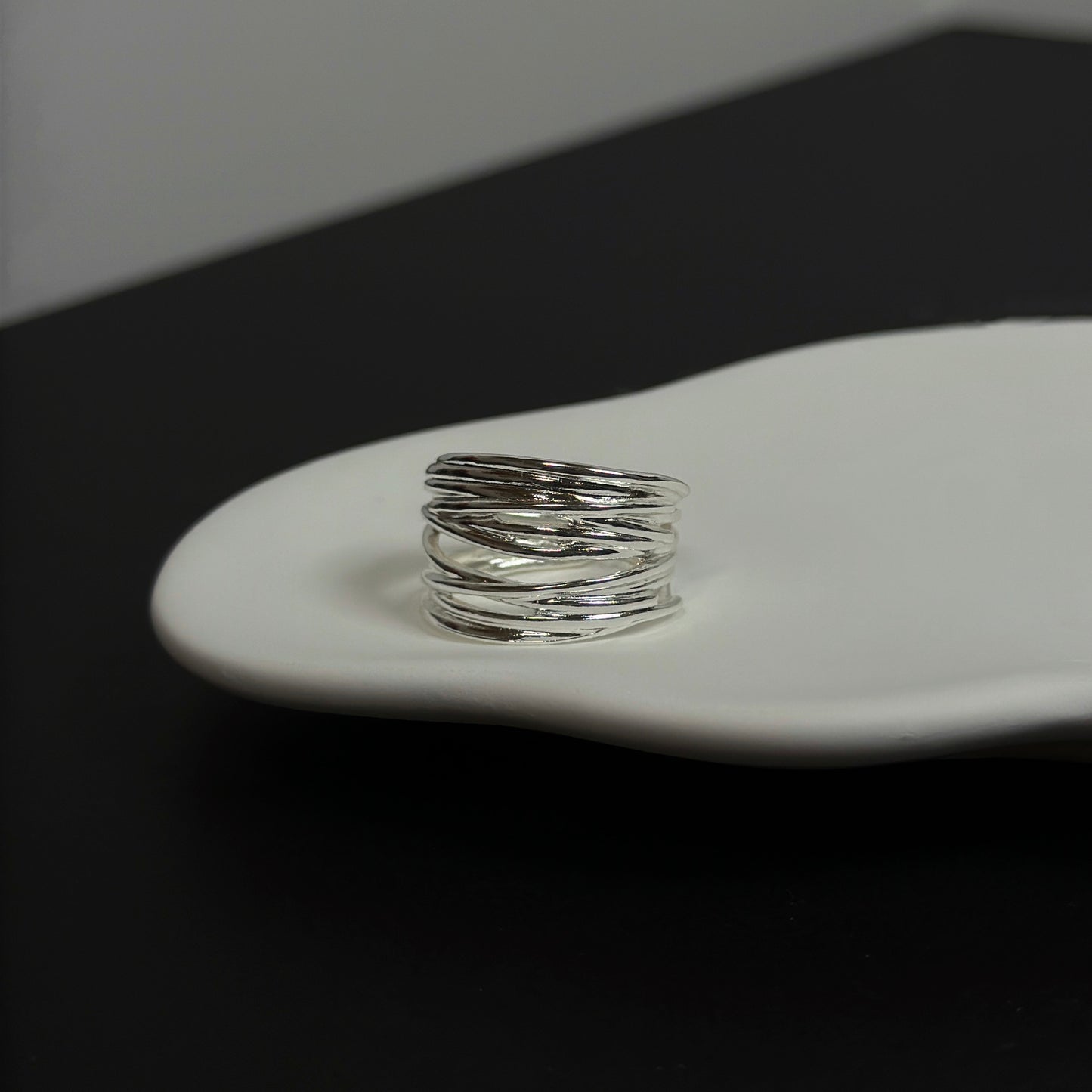 925解構纏繞絲線戒