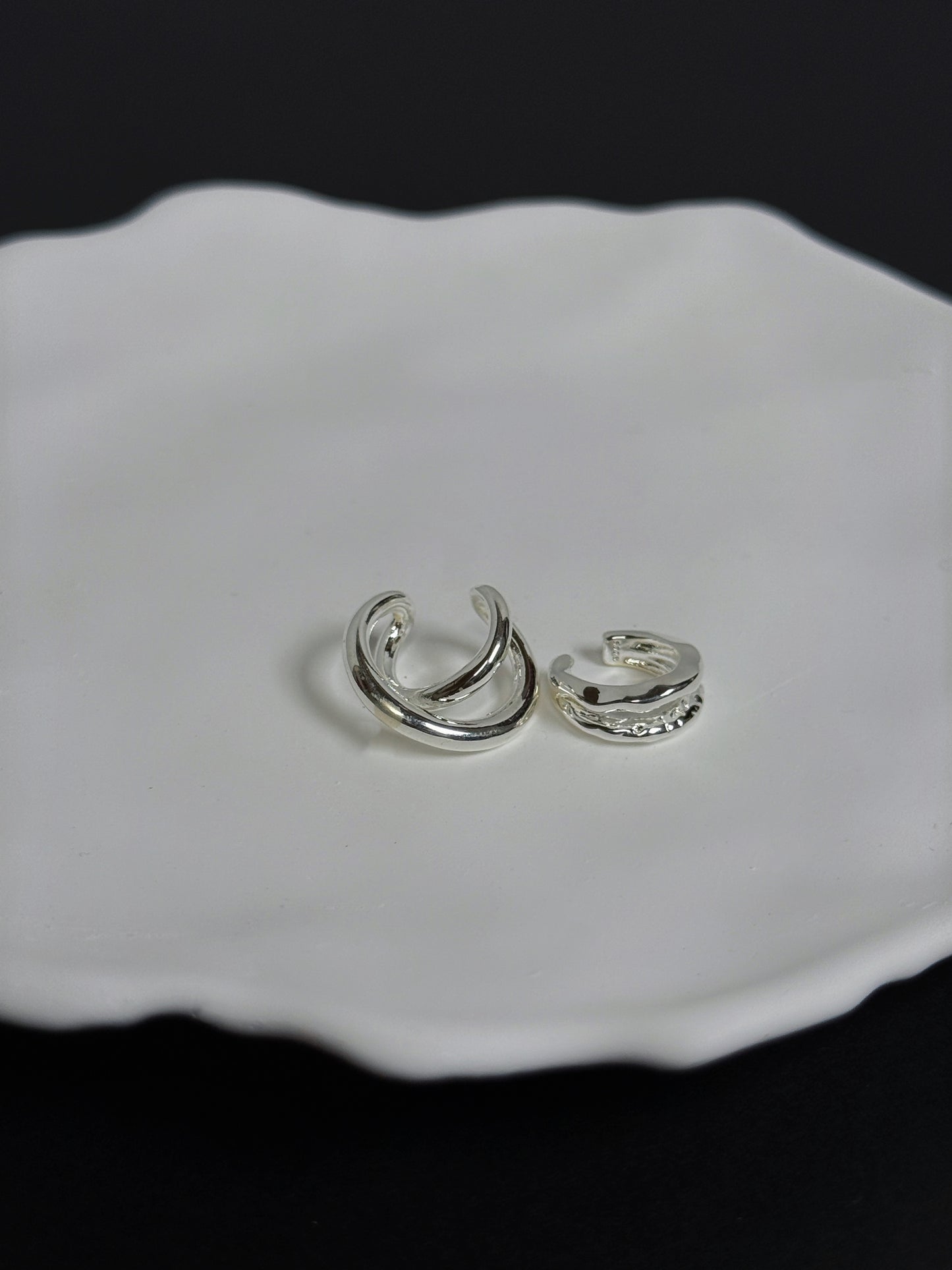 極簡流線耳骨夾兩件組